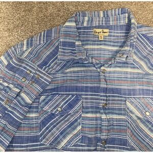 Vintage Chip‎ And Pepper Shirt Pocket Long Sleeve Striped Pearl Snap Size XL Y2K